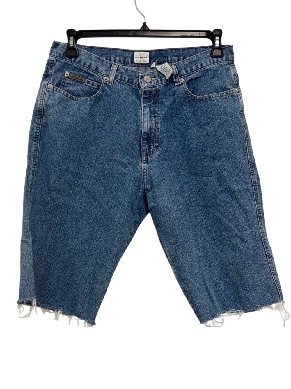 Calvin Klein Womens Blue Denim Cut-Off Shorts Size 12 Frayed Hem